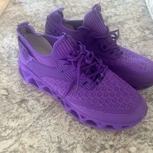 Vibrant Purple Knit Athletic Sneakers